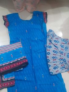 Blue Cotton Kurta Set