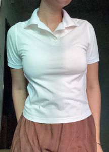 White polo shirt corset design