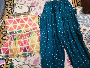 Girl's Ethnic Top and Bottom Set for 4-6 years