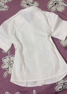 Classic White Short-Sleeve Button-Up Shirt