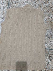 Classic Beige Cable Knit Vest