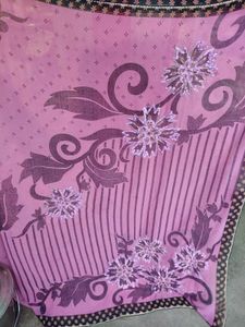 Beautiful Pink Saree with Floral Embroidery