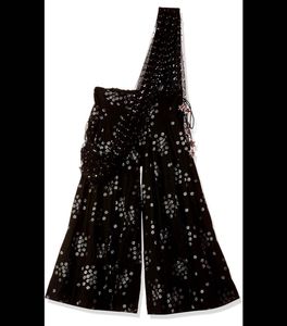Elegant Floral Embroidered Crop Top &amp; Palazzo Set