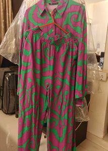 Vibrant Swirl Print Button-Up Shirt