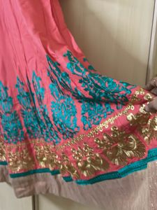 Designer Kurta with Teal and Gold Embellishments