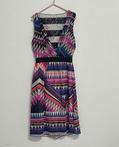 Boho Print Sleeveless Mini Dress