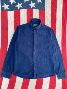 PRIMARK Blue Corduroy Long Sleeve Shirt