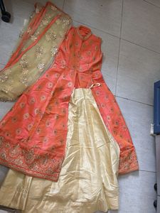 Beautiful Orange Embellished Ethnic Gown