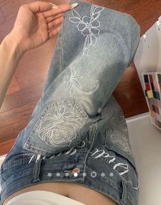 Savana Embroidered Wide Leg Jeans