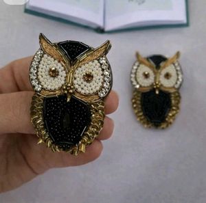 unique statement Beaded Owl earrings