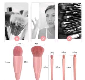 Makeup Brush Applicator Set of 5 with Mirror
