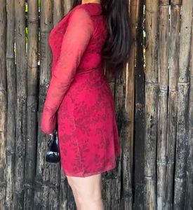 NEWME Maroon Floral Mini Dress