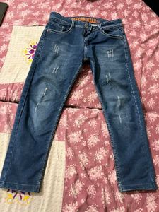 Men's Blue Distressed Jeans