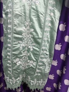 Green Embroidered Kurta Set with Dupatta