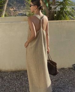Flowy Linen Maxi Dress