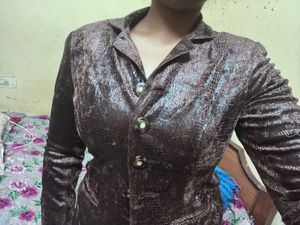 vintage aesthetic animal print brown blazer