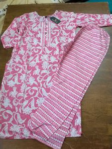 Pink Floral Kurta Set