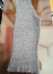 Gray Knit Wide Leg Pants