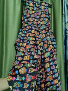 Owl Print Sleeveless Dress