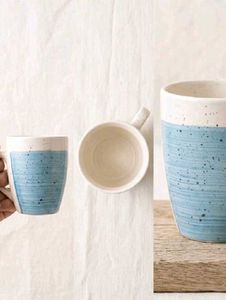 combo Stylish Blue &amp; White Ceramic Mugs