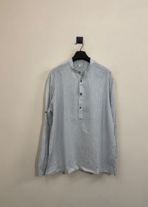 Zara Striped Band Collar Shirt