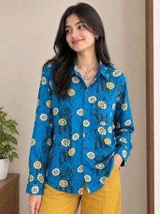 Vibrant Floral Print Unisex Shirt