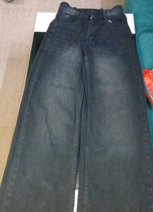 Washed Black Wide Leg Jeans