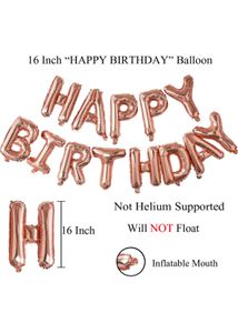 Happy Birthday Foil Ballons Rose Gold