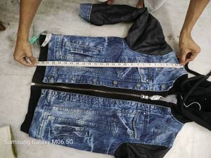 Men's Denim Jacket with Hoodie