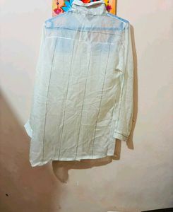 Red Corset Top with White Sheer Shirt