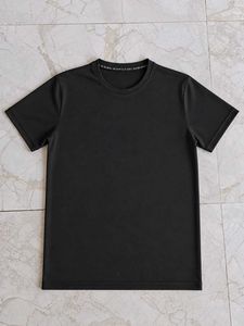 Men's Black T-Shirt with White Pants