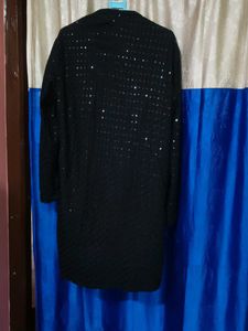 Men's Black Kurta with Sequins