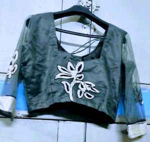 Elegant Floral Applique Blouse