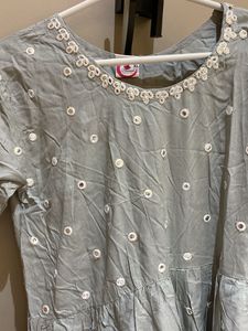 Grey Tiered Ethnic Traditional Gown