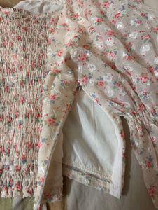 Chic Floral Print Square Neck Top
