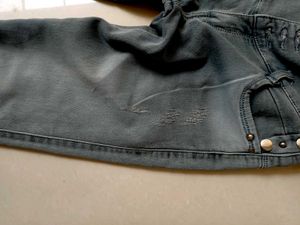 Grey Wash Button Detail Jeans