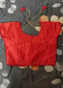Vibrant Red Silk Blouse