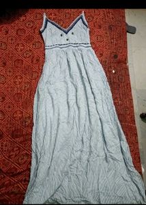 Blue Striped Maxi Dress