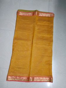 Pure Gadwal Silk Zari Woven Saree💛🧡
