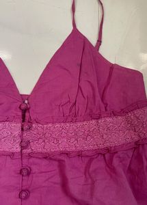 Chic Pink Button-Up Cami Top
