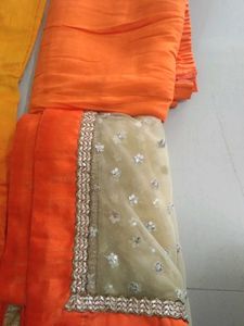 Yellow Kurta Set with Orange Dupatta