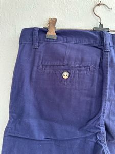 Classic Navy Blue Cotton Pants