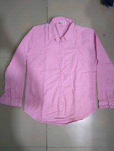 Pink &amp; White Striped Cotton Shirt 🌸