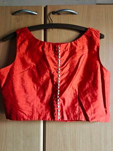 Vibrant Ethnic Blouse and Saree Set