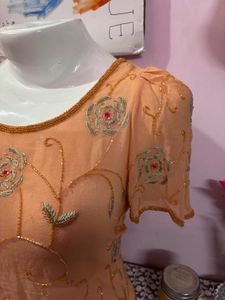 y2k chatpata Sheer Beaded Desi Floral Top
