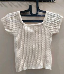 Cream Cable Knit Bow Top(SAVANA)