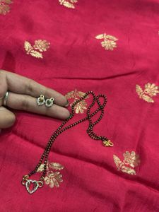 Elegant Heart Pendant Mangalsutra Set