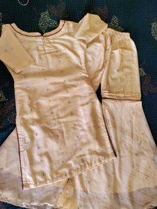 Cream Kurta Set with Sharara Pants totally new one