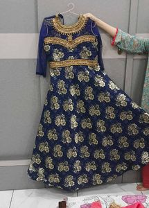 Stunning Navy Blue Floral Gown