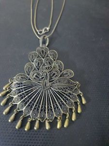 Peacock Filigree Necklace